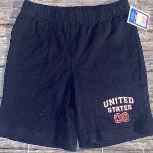 💞 New Little Boys Size 4/5 Navy Blue United States Knit Shorts